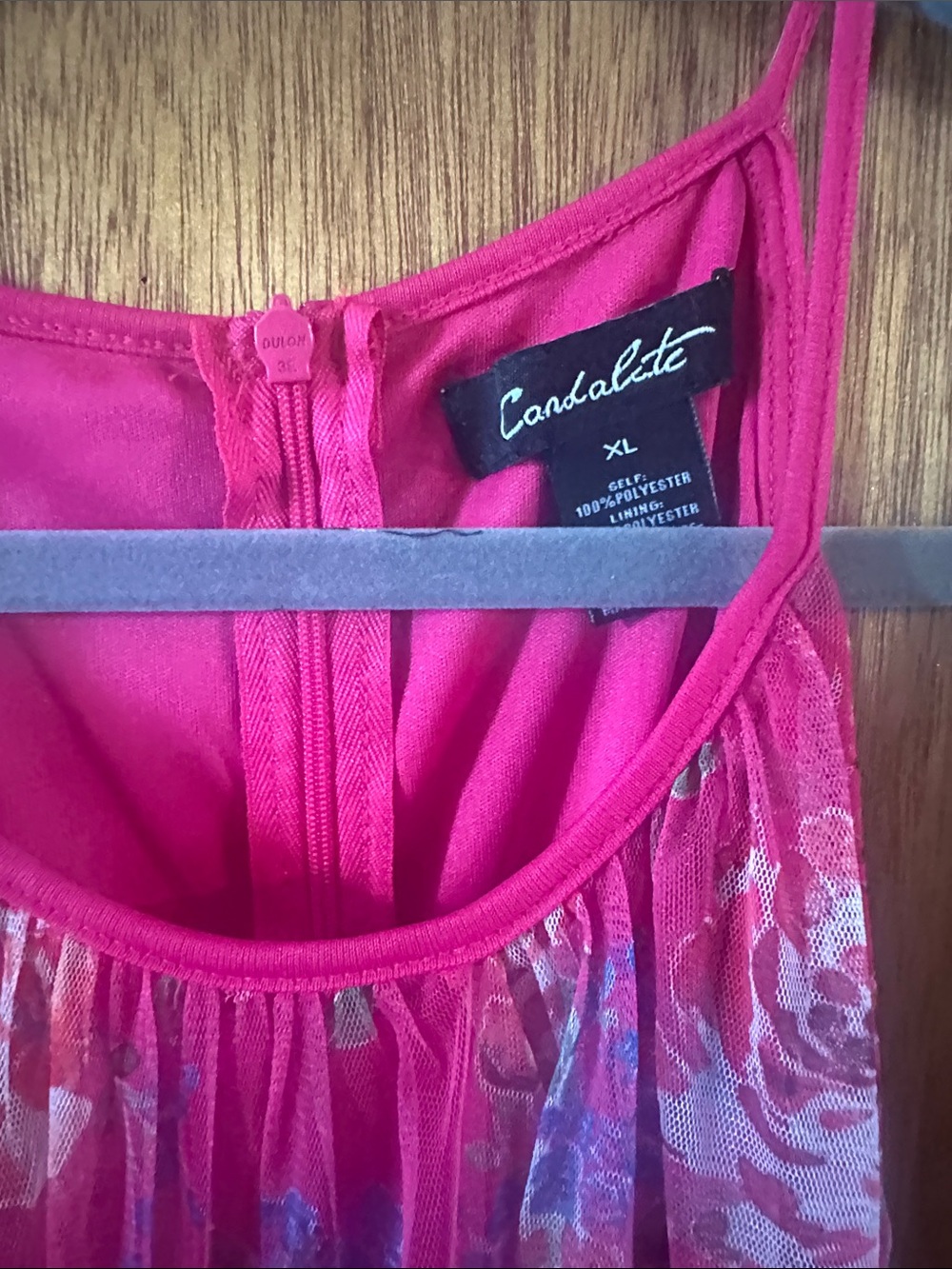 Candalate Pink Floral Mesh Dress